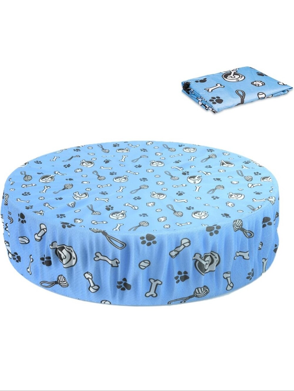Swimming Pool Sandbox  Cover with Bone & Paw Print Pattern